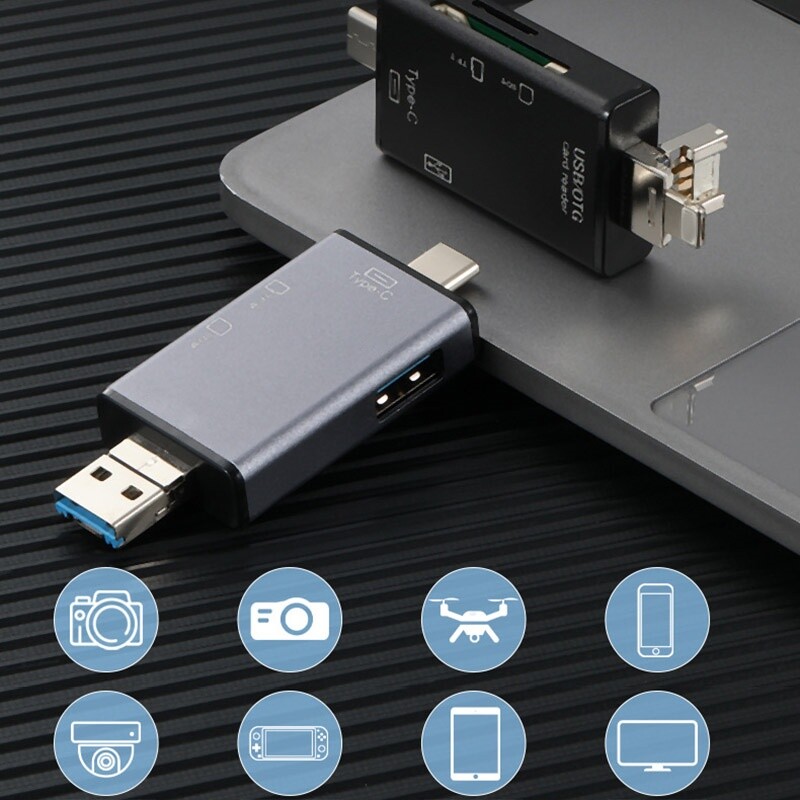 USB-C USB-A Card Reader Writer Memory OTG Adapter For SD SDXC SDHC MMC TF Micro