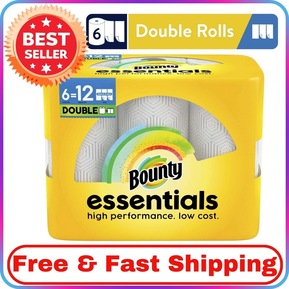 Bounty Essentials Select-a-Size Paper Towels, 6 Double Rolls