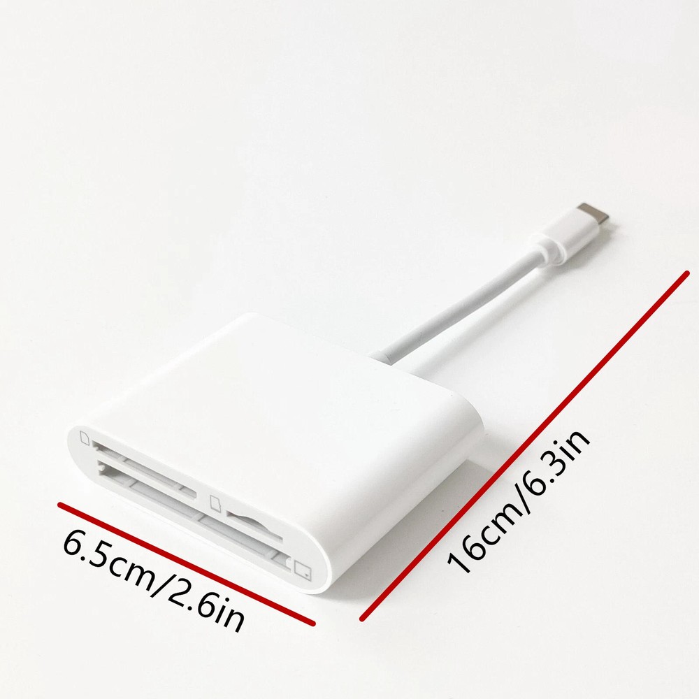 3-in-1 Type-C to CF SD MicroSD Card Reader Adapter for Smartphone Computer