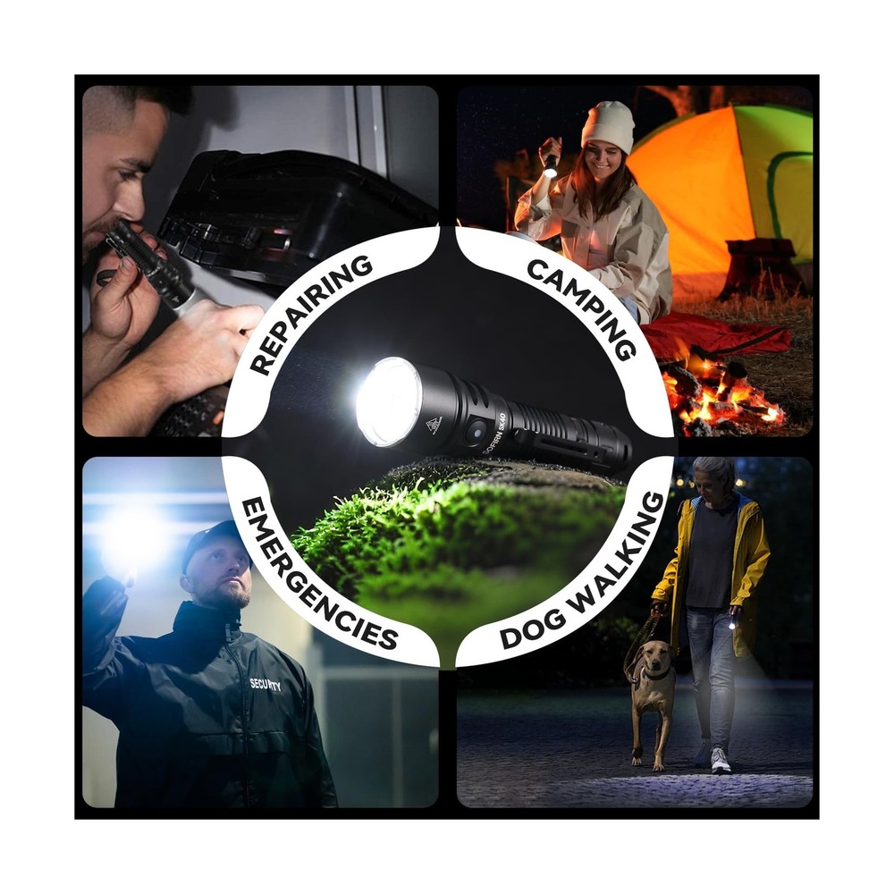 sofirn SK40 Tactical Flashlight 3200 Lumens, Rechargeable EDC Flash... Fast Ship