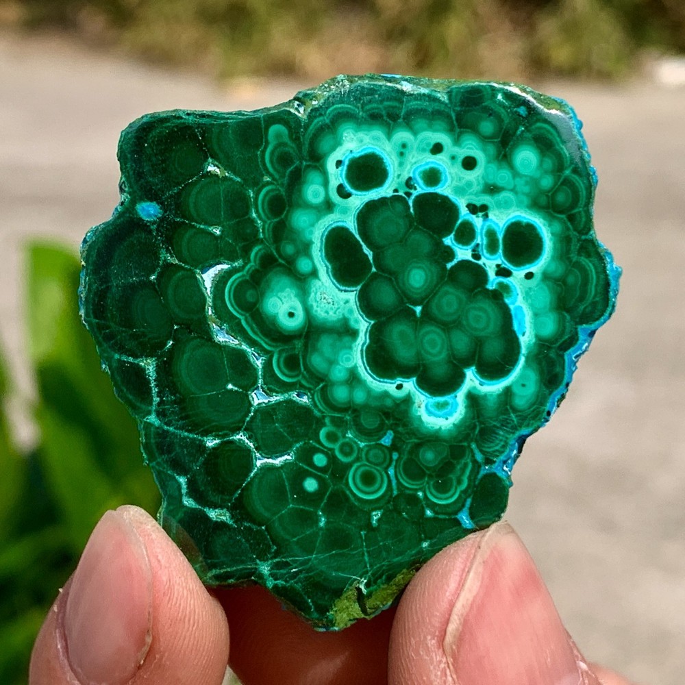 32G Natural Chrysocolla/Malachite transparent cluster rough mineral sample