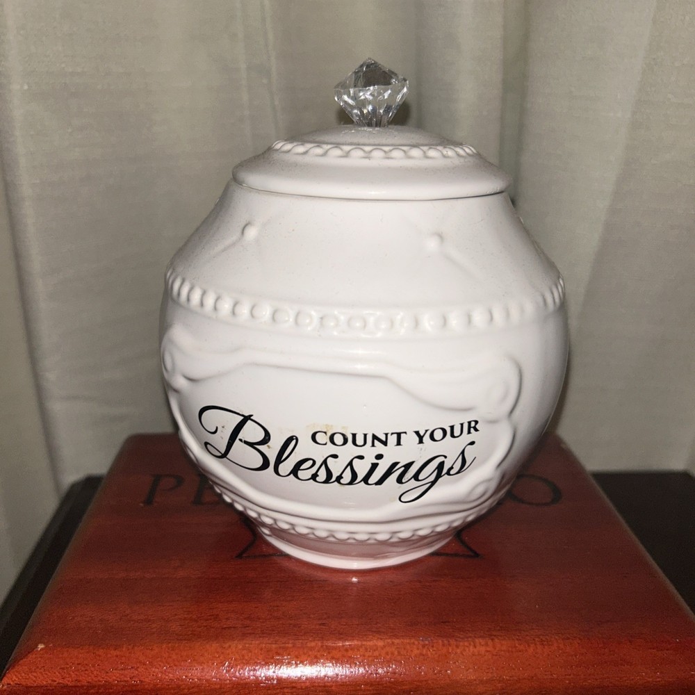 NEW Young's White Ceramic BLESSINGS JAR Only
