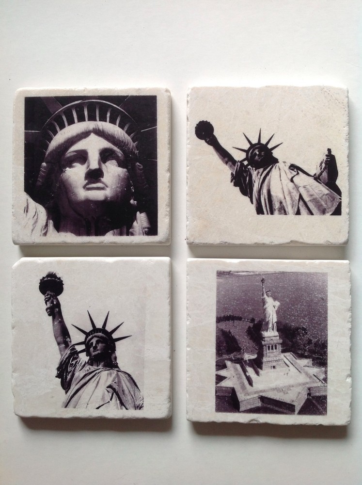 Marble Tile Coasters with Corked Backing NYC