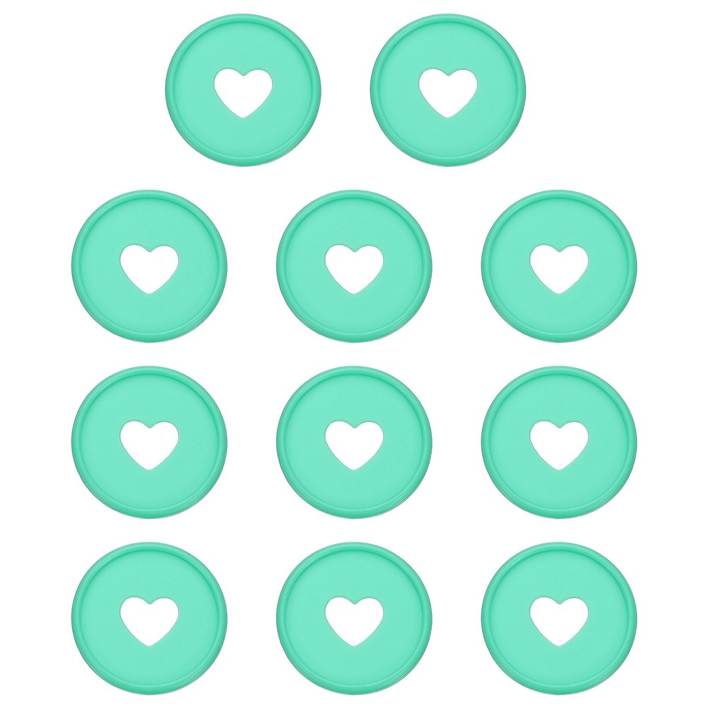 35mm Plastic Book Binding Discs, 11 Pack Expansion Discs Heart, Dark Green