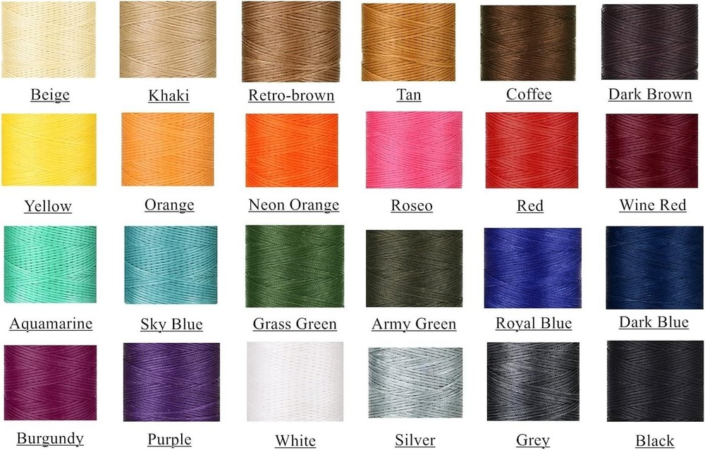 Versatile Flat Waxed Thread 284 Yards 0.8mm Silver Grey for DIY Sewing Projects