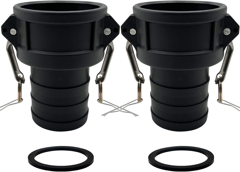 2PCS 2" Type C Polypropylene Camlock Fittings with Hose Shank