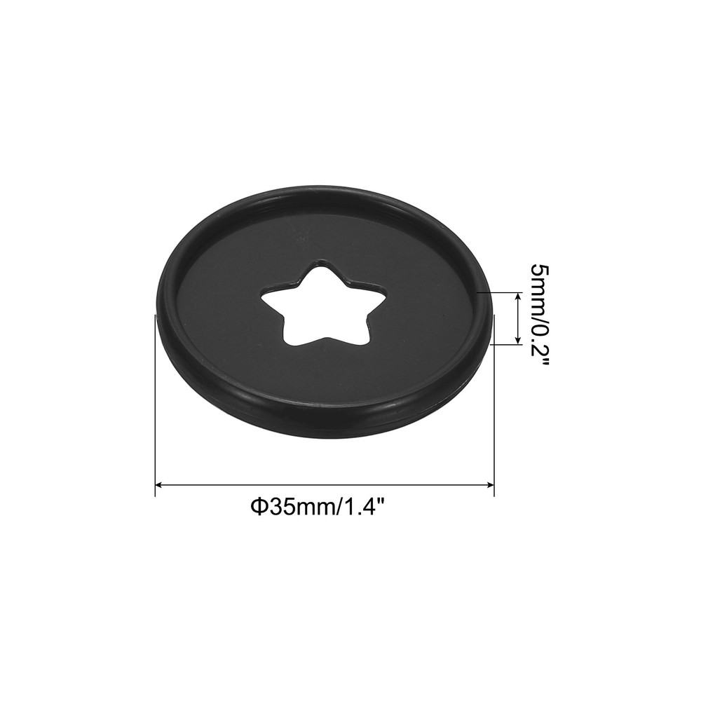 35mm Plastic Book Binding Discs, 33 Pack Expansion Discs Star, Black