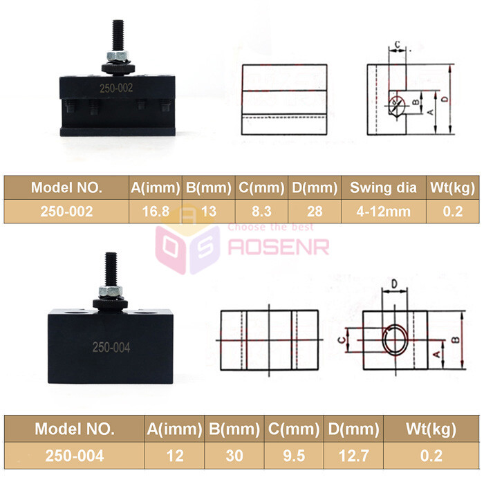 6pcs 250-000 Wedge GIB Type Quick Change Toolpost Tool Holder For Lathe Tools
