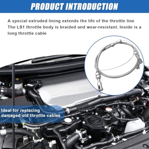 36" Braided Throttle Cable Kit, Universal Accelerator Adjustable 36 Inch