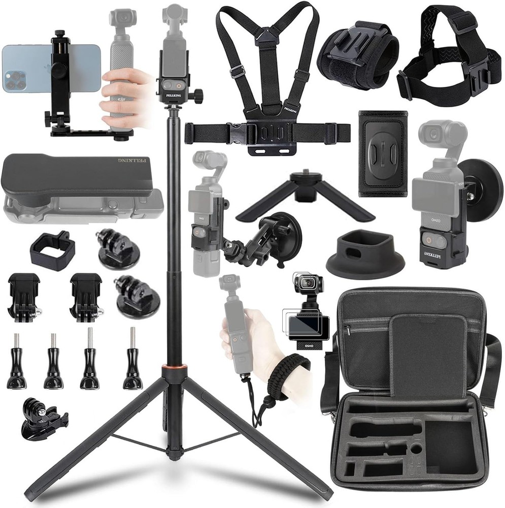 Comprehensive Non-Electronic Accessory Kit for Osmo Pocket 3 with Carry Case