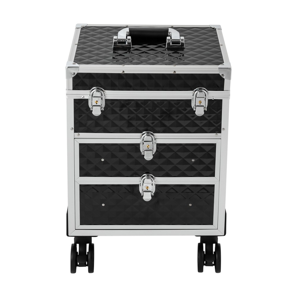 Professional Rolling Makeup Train Case Makeup Storage Organizer Cosmetic Trolley
