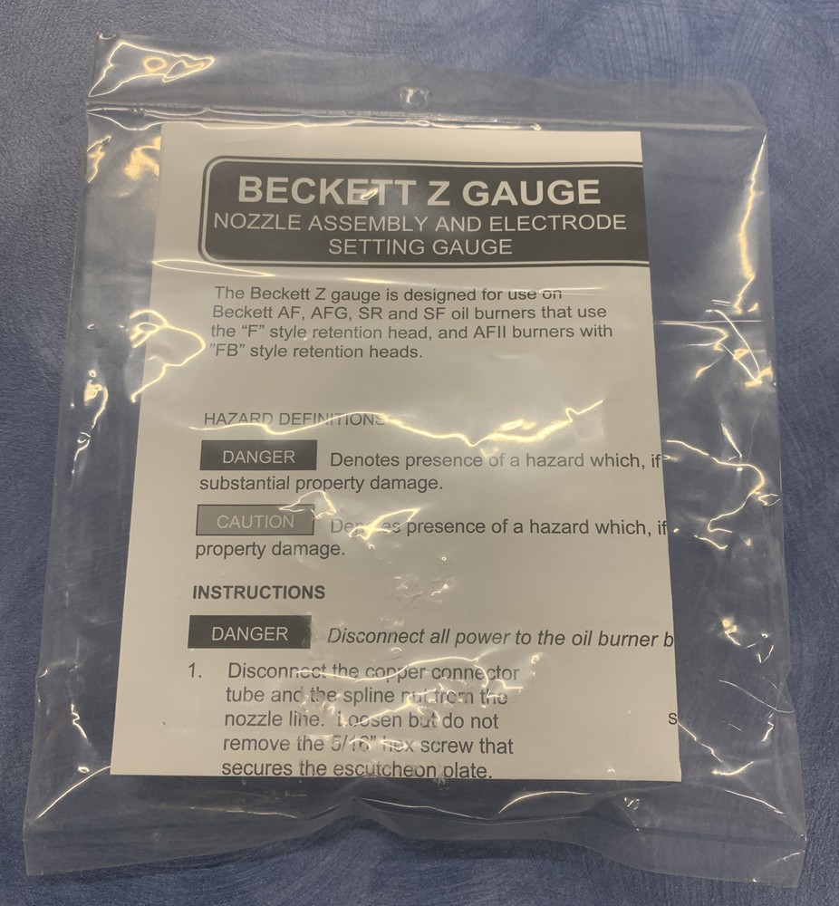 Beckett Z2000U Nozzle Assembly & Electrode Setting Gauge - Orange
