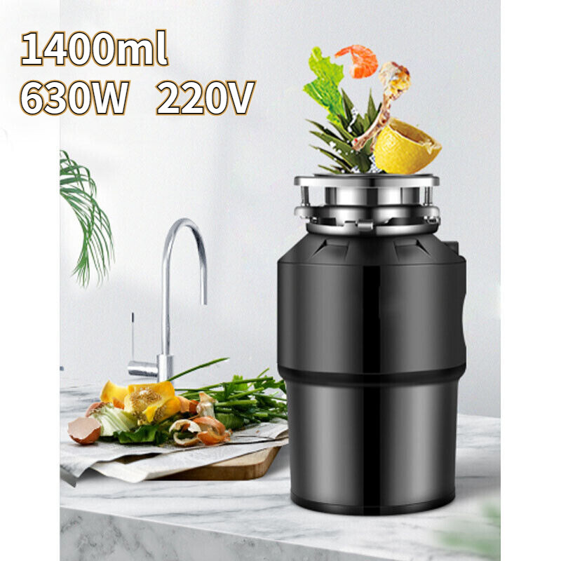 220V 1400ml Kitchen Food Waste Disposer Processor Garbage Disposal Crusher 630W