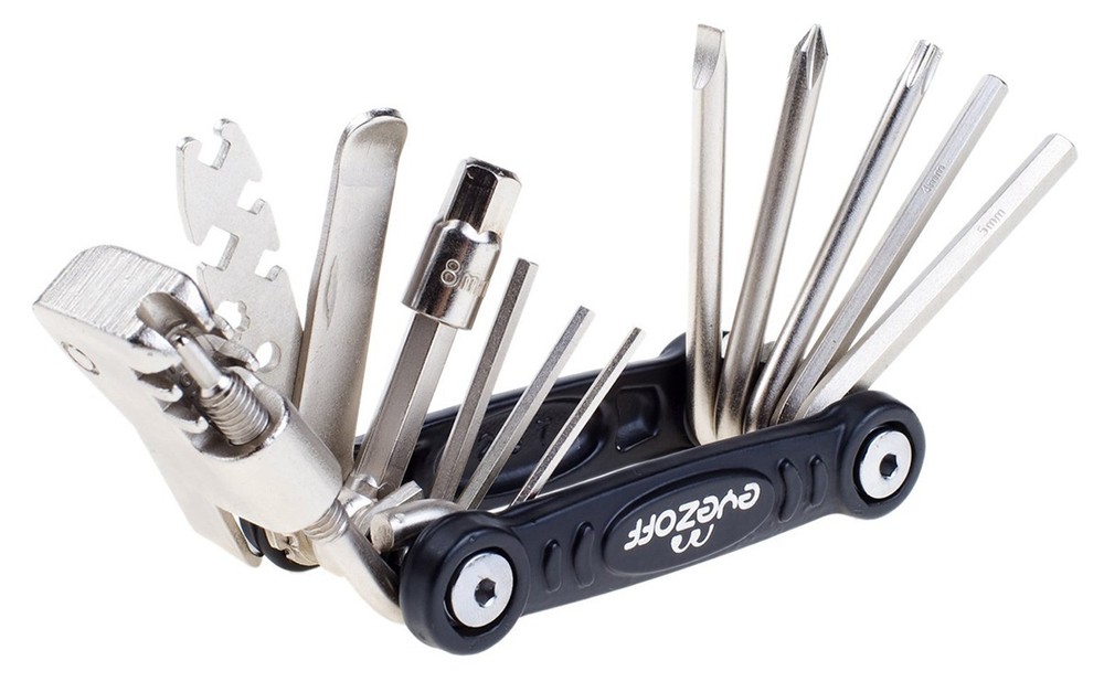 EyezOff 18-Function Folding Bicycle Multi Tool (Black/Silver)