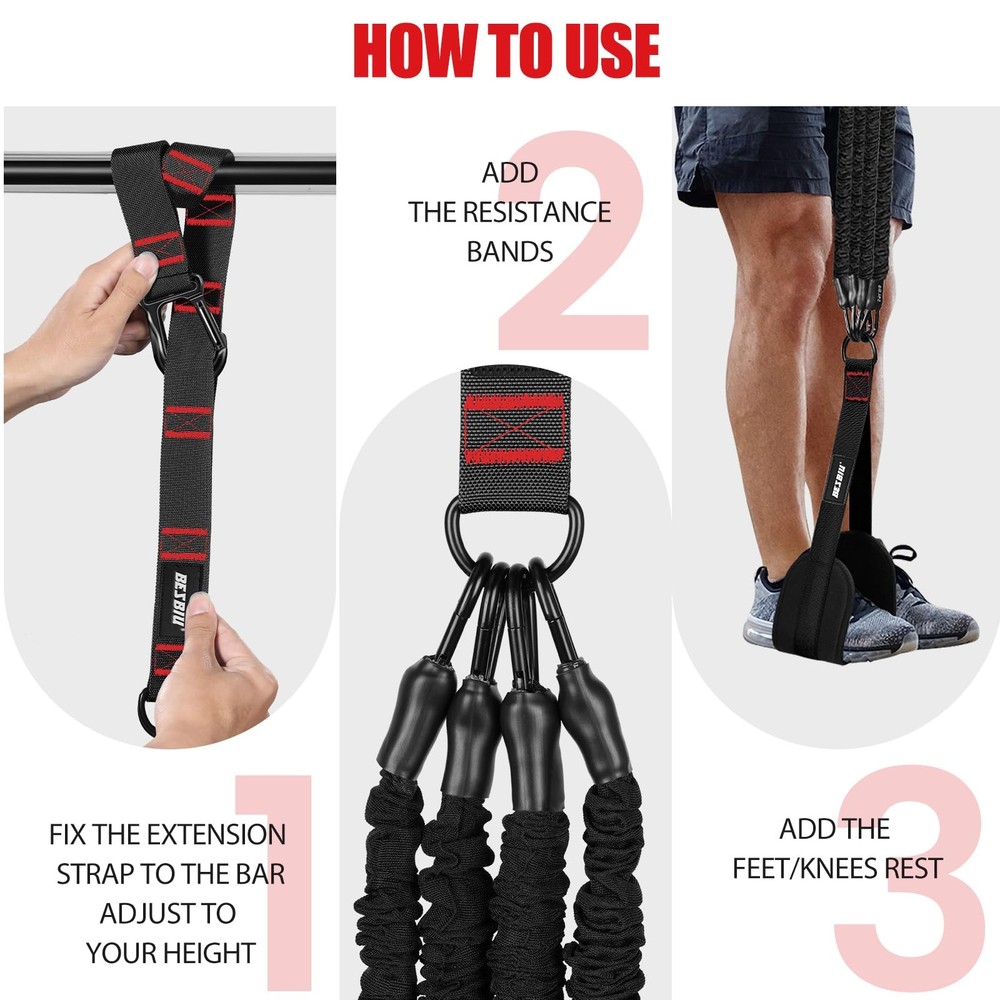 Pull Up Assistance Bands 260lbs, Heavy Pull Up Bands Resistance Bands for Pul...