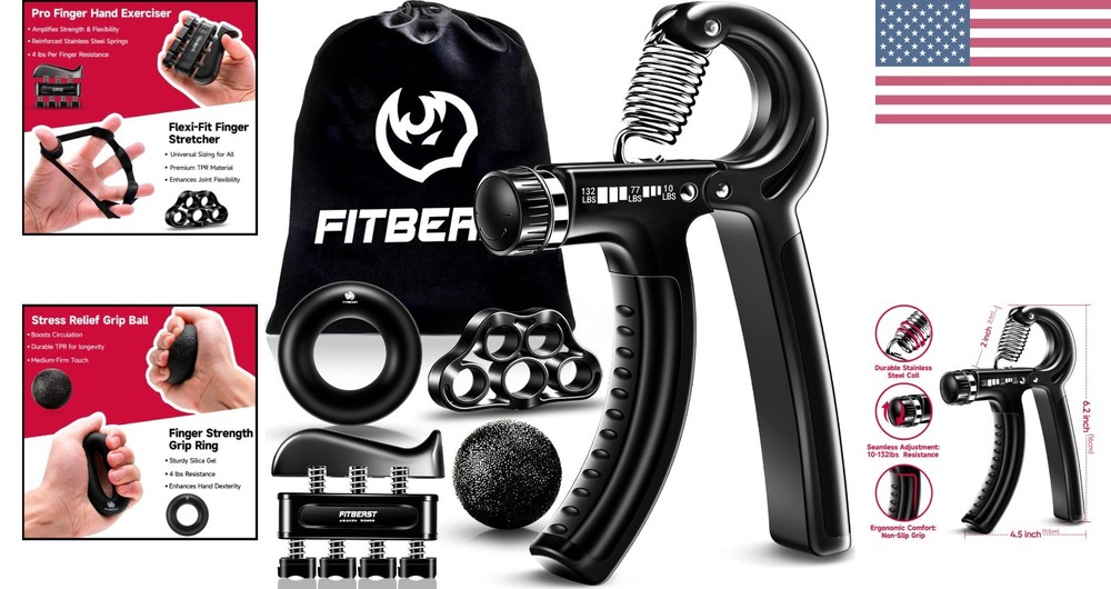 Customizable Grip Strengthener Kit - 5 Essential Tools for Enhanced Performance