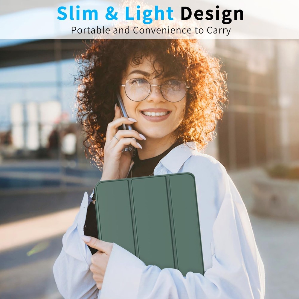 Trifold PU Leather Smart Dual Angle Stand Cover with Auto Wake/Sleep Function...