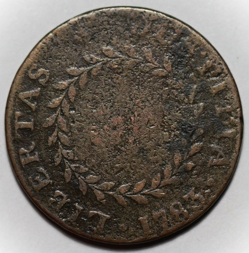 1783 Nova Constellatio Copper Colonial Coin, Pointed Rays