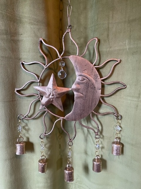 Wind Chime - Large Brass Sun-Moon-Star - The Trilogy