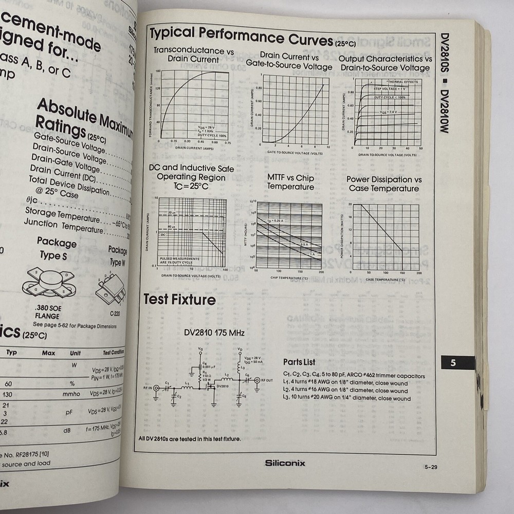 Siliconix MOSPower Design Catalog January 1983 Electronics Manual Including RF