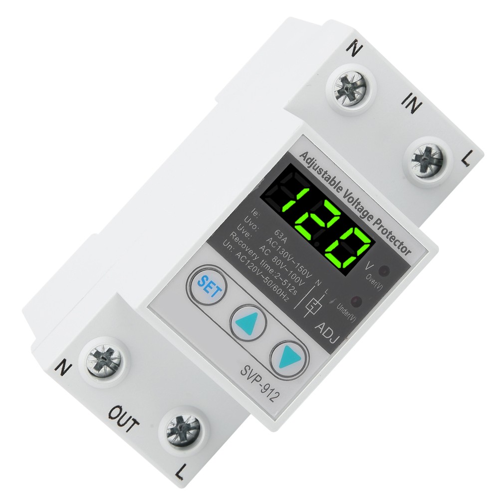 120VAC 63A Adjustable Self-Recovery Under Voltage Auto-Reset Protection Switch