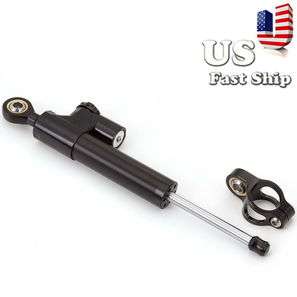For CB600F HORNET 2007-2016 Steering Damper Stabilizer w/Bracket Kits Mount BLK
