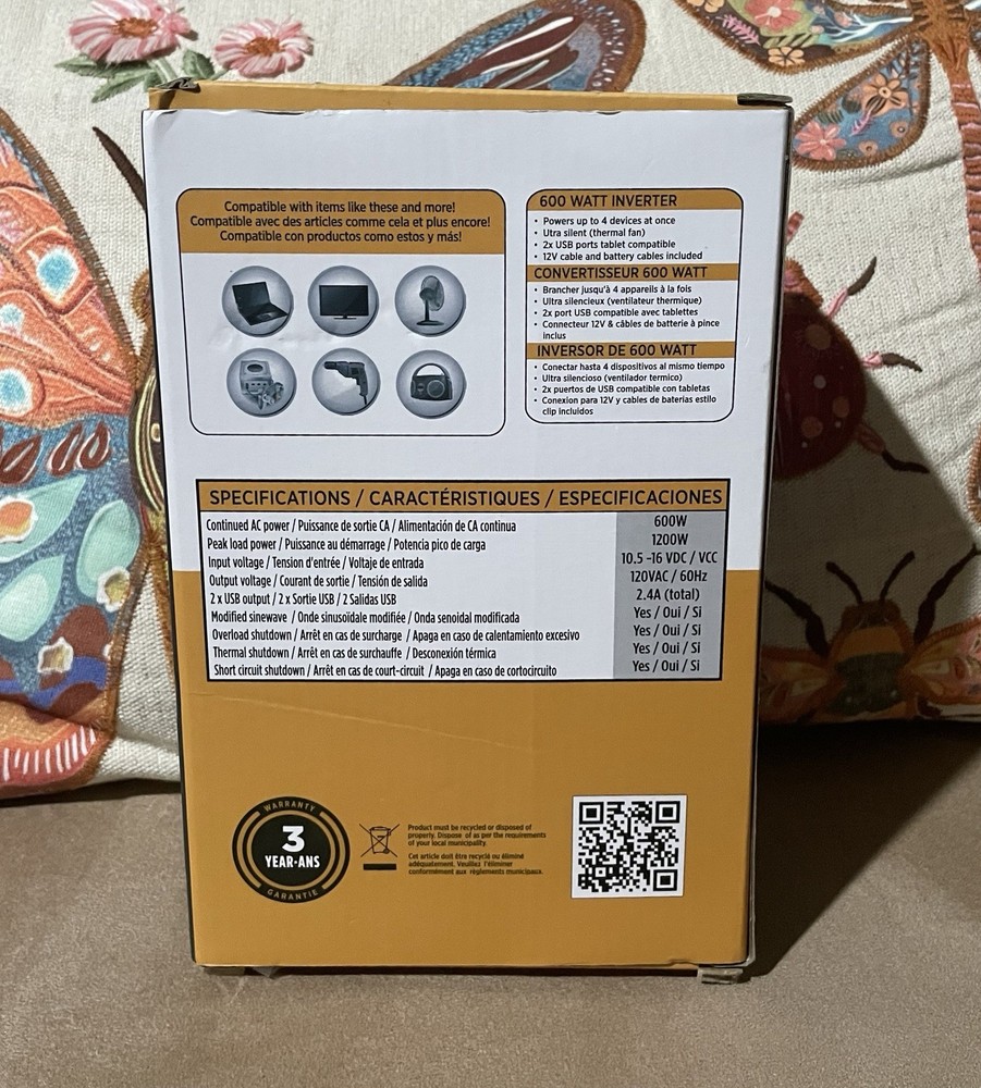 Krieger (KR600) 600w 12vDC Power Inverter