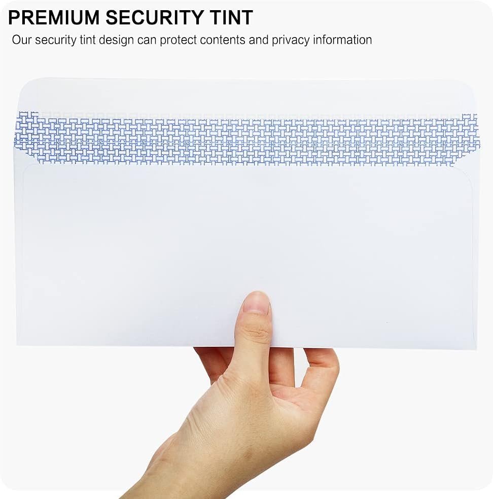 500 Pack #10 Double Window Security Self-Seal Self Seal-blue, Seal-blue