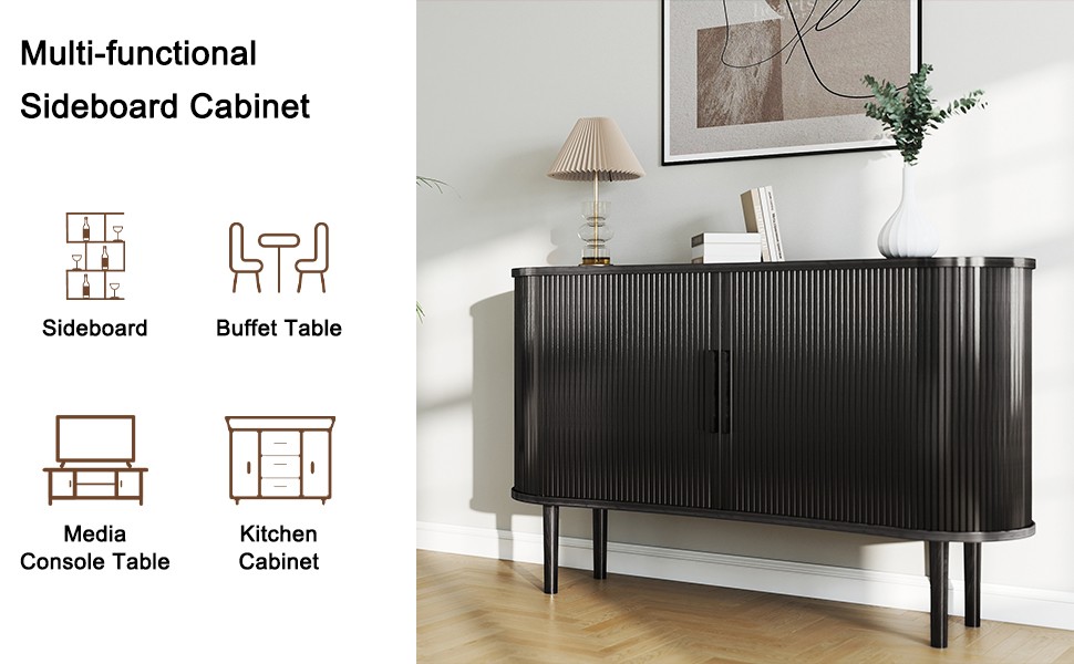 1.4M Long Modern Sideboard With Doors For Kitchen Storage KKIC