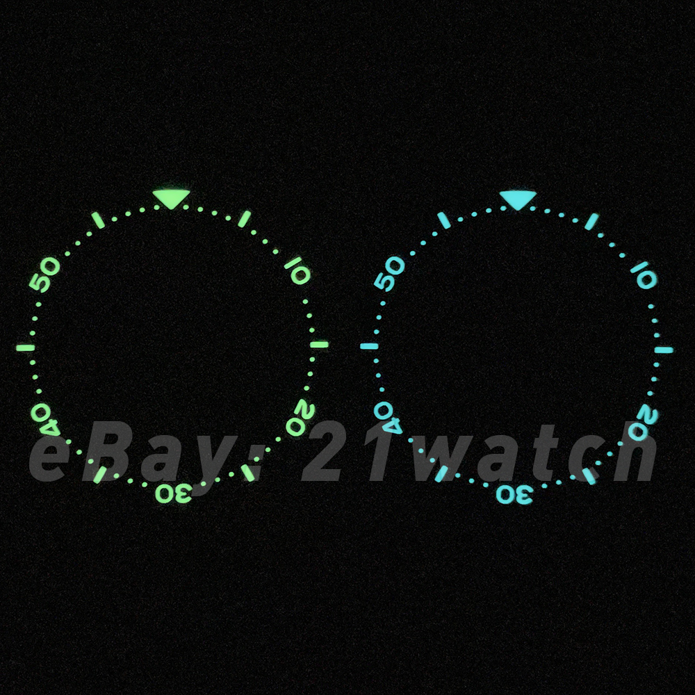 NEW Blue Flat 38mm BGW9 C3 Lume Ceramic Bezel Insert SKX007 Mod