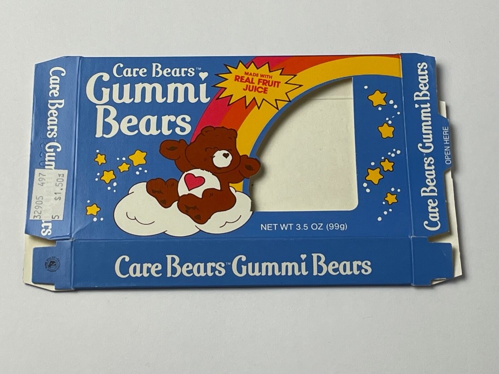 1986 CARE BEARS Gummi Bears candy Box - empty