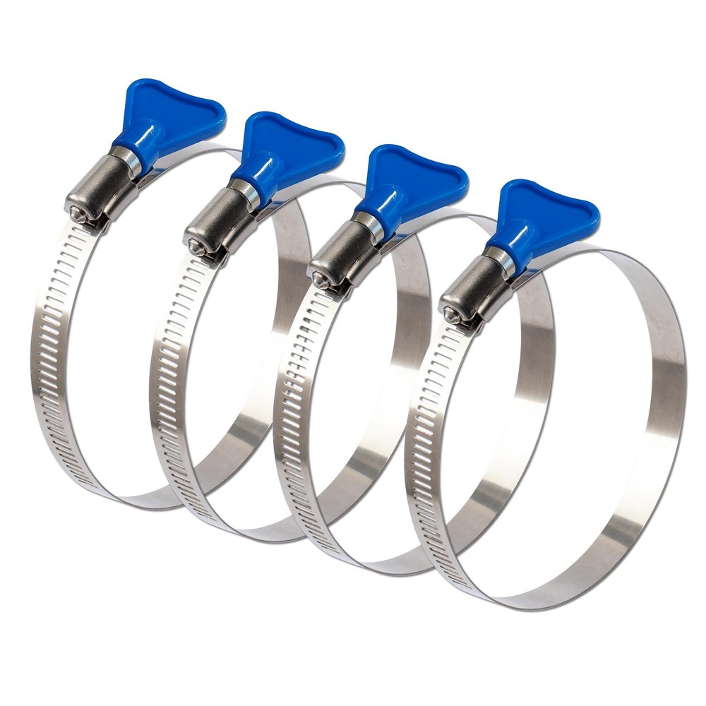 ISPINNER 4pcs 2.5 Inch Key-Type 304 Stainless Steel Worm Inch, Silver