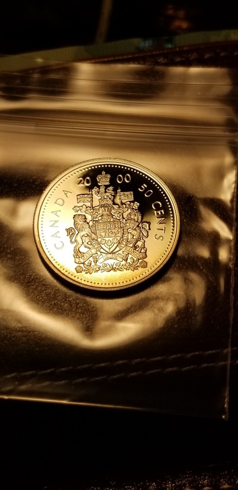 Canada 2000 Silver Proof Gem 50 Cent Coin.