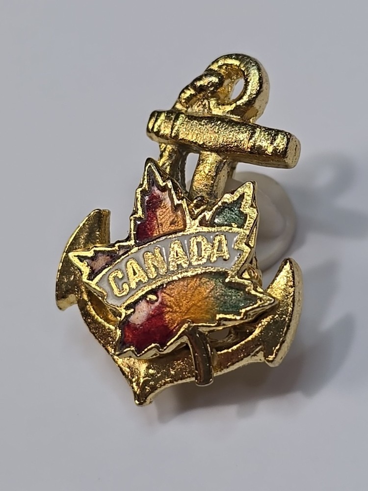 Canada Maple Leaf & Anchor Souvenir Lapel Pin