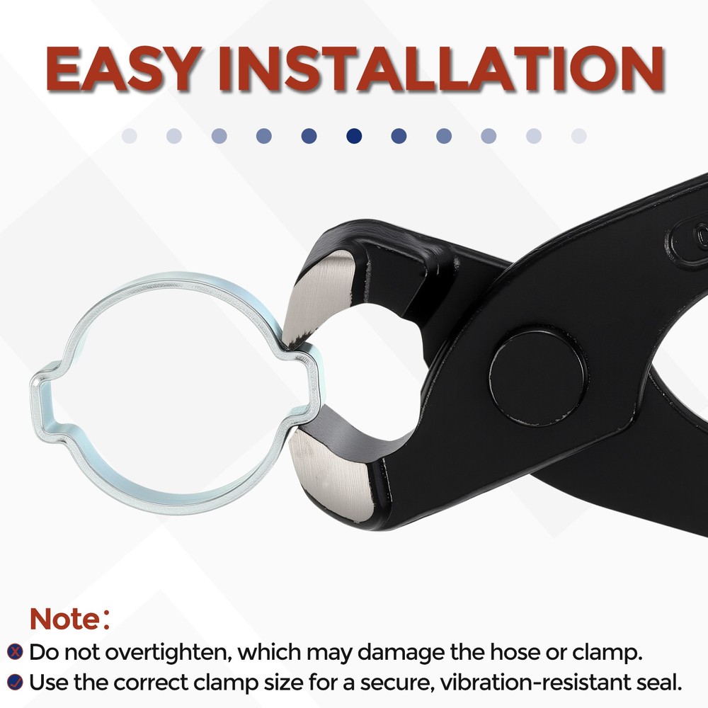 5Pcs Galvanizing Plate Double Ear Hose Clamps, Adjustable 14-17mm