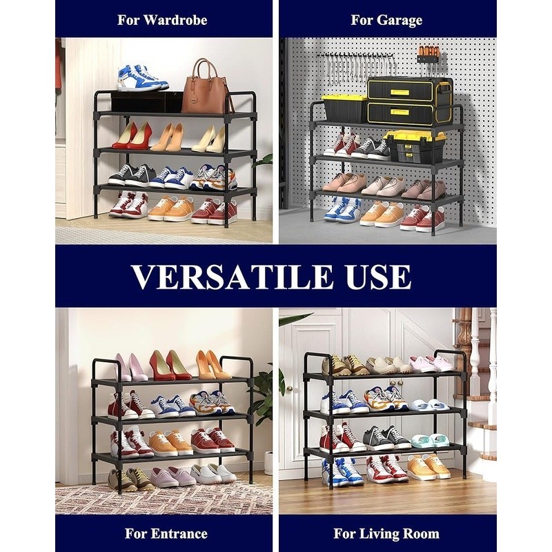 Large Capacity Shoe Rack Stackable Durable Organizer Entryway Closet Living Room