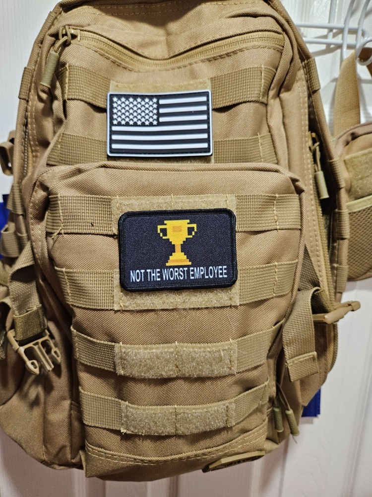 Not the worst employee trophy meme 2"x3" hook & loop funny patch
