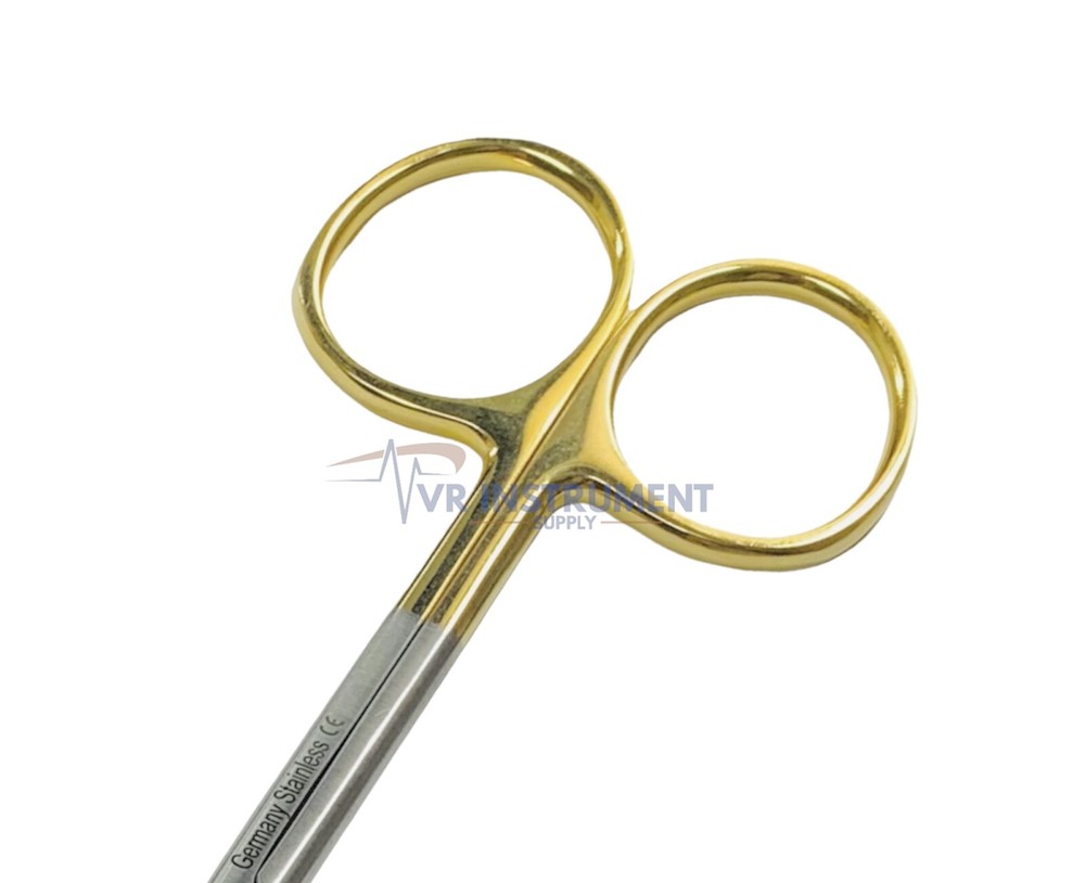 T/C Germany Inserts Operating Dissecting Iris Scissors Curved 4.5" Sharp/Sharp