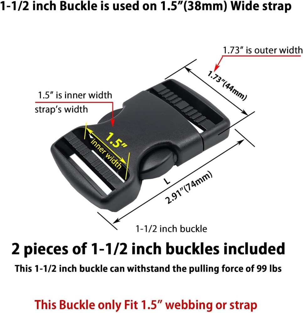 Quick Side Release Buckle, Heavy Duty Plastic Snap Buckle Clip Clasp...