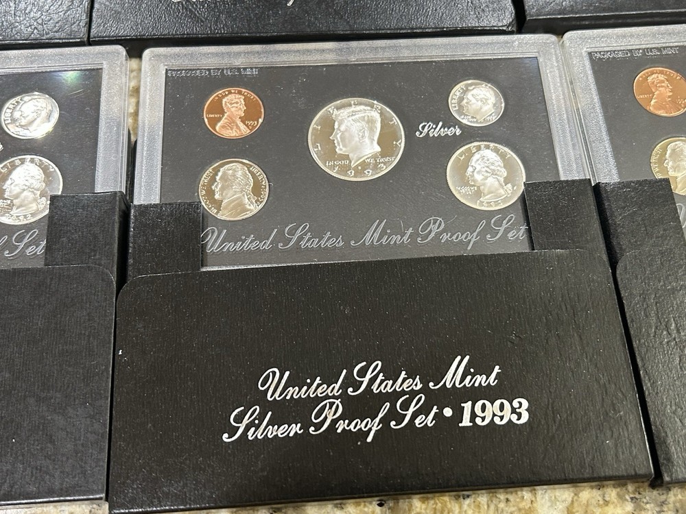 1992-1998 SILVER PROOF SET-COMPLETE RUN-90 % SILVER..7 Silver Sets..