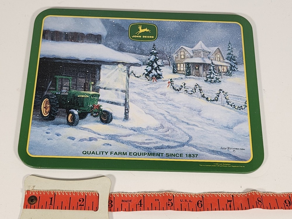 John Deere tractor picture tin trivet