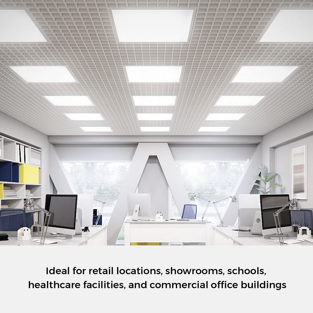 20 Pack 2X2ft Led Flat Panel Light 5400Lm 45W 5000K Dimmable Drop Ceiling