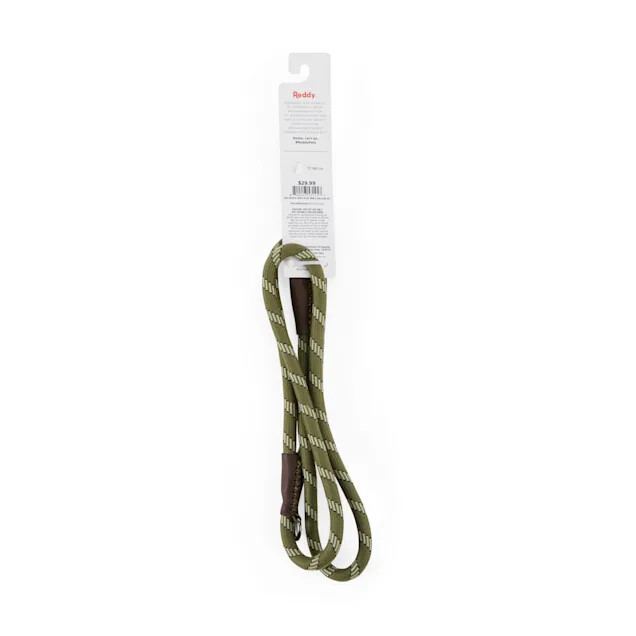 Reddy Small Dog Olive Leash, 4 ft. Original, Olive
