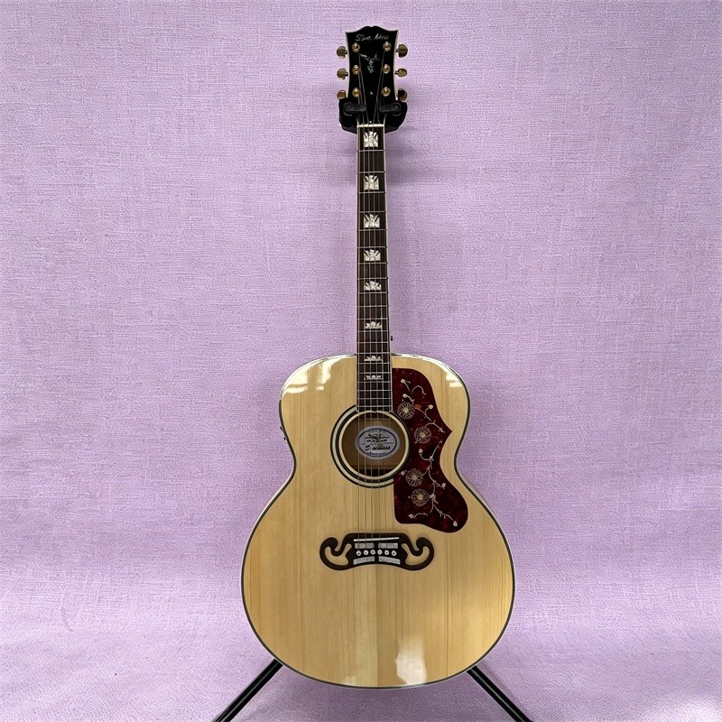 Ledux J200 Jumbo Acoustic Guitar Solid Spruce Top Back&Side EQ 6 Strings Factory