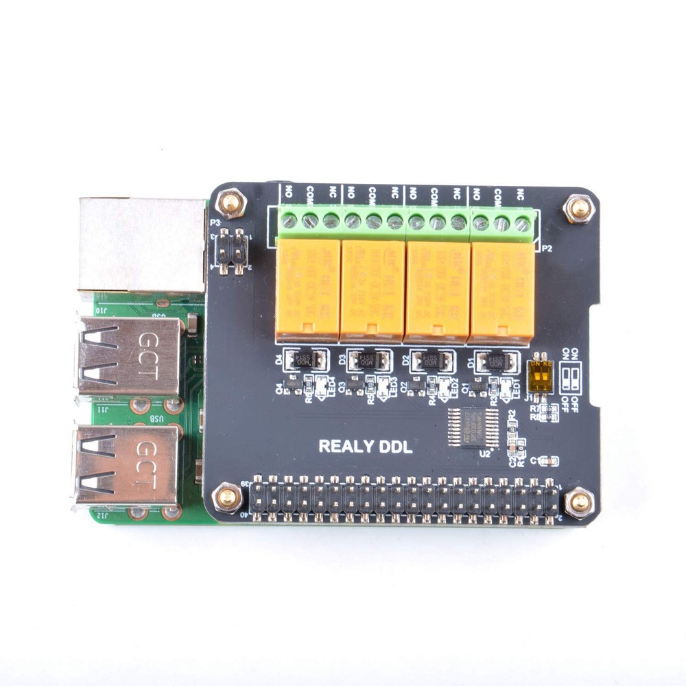 4 Channel Power Relay Board Module For Raspberry Pi 4B/3B+/3/2B Programmable