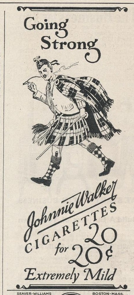 Magazine Ad - 1927 - Johnny Walker cigarettes - (#2)