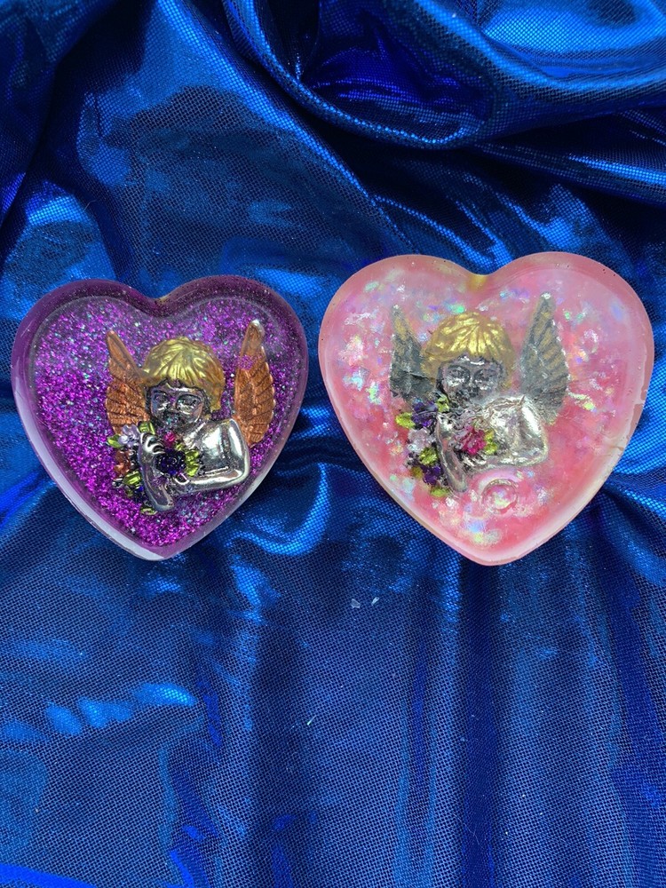 Handmade Heart Magnets. Angel/Cherub.