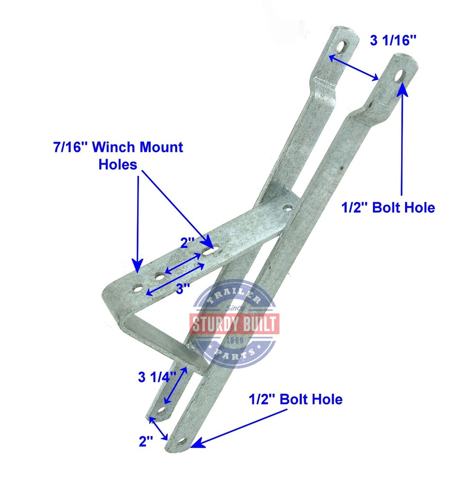 Boat Trailer Winch Seat Mount Bracket for 2" Post 3" Bow Stop Roller Bracket