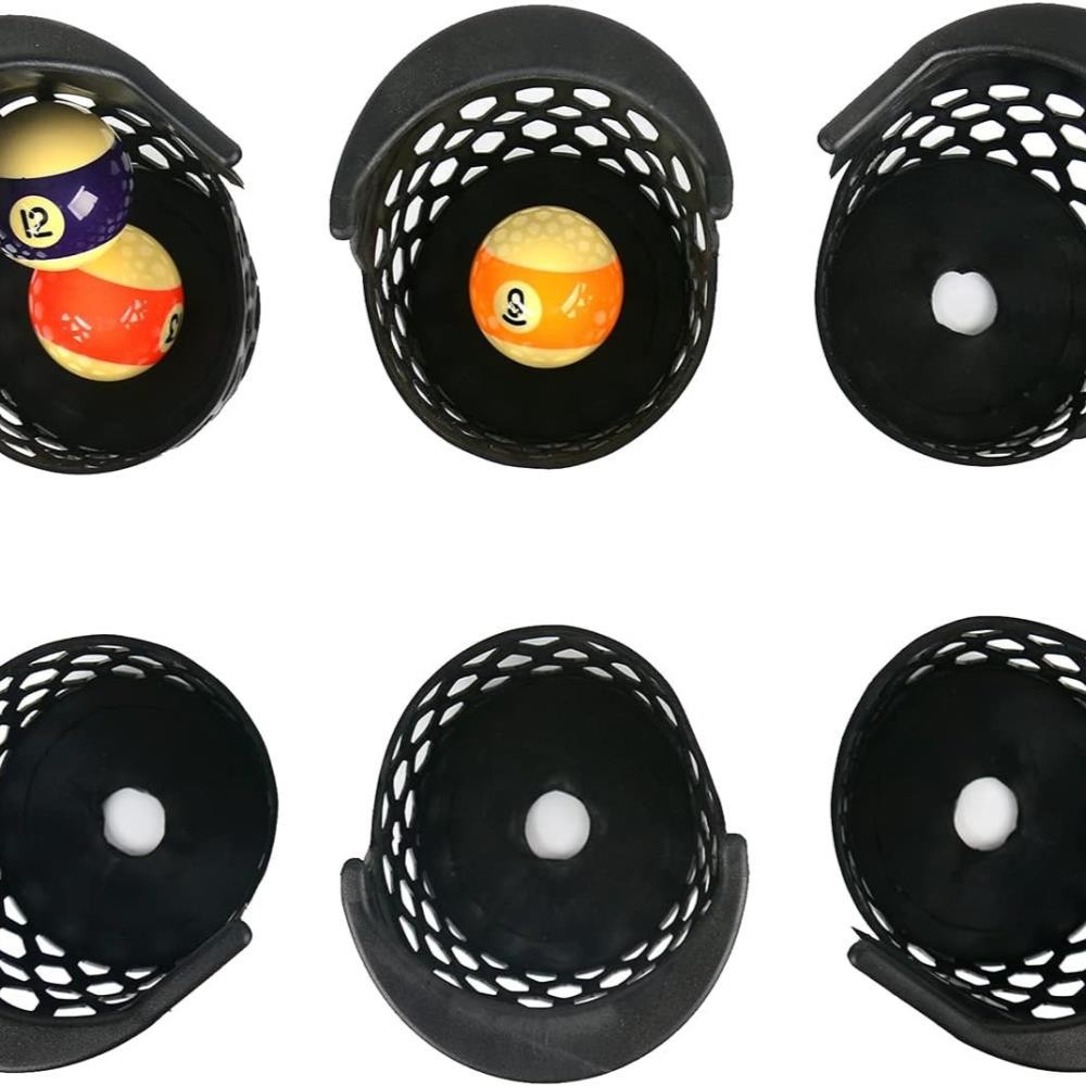Pool Table Pockets Replacement Set Standard Size with Screws Black