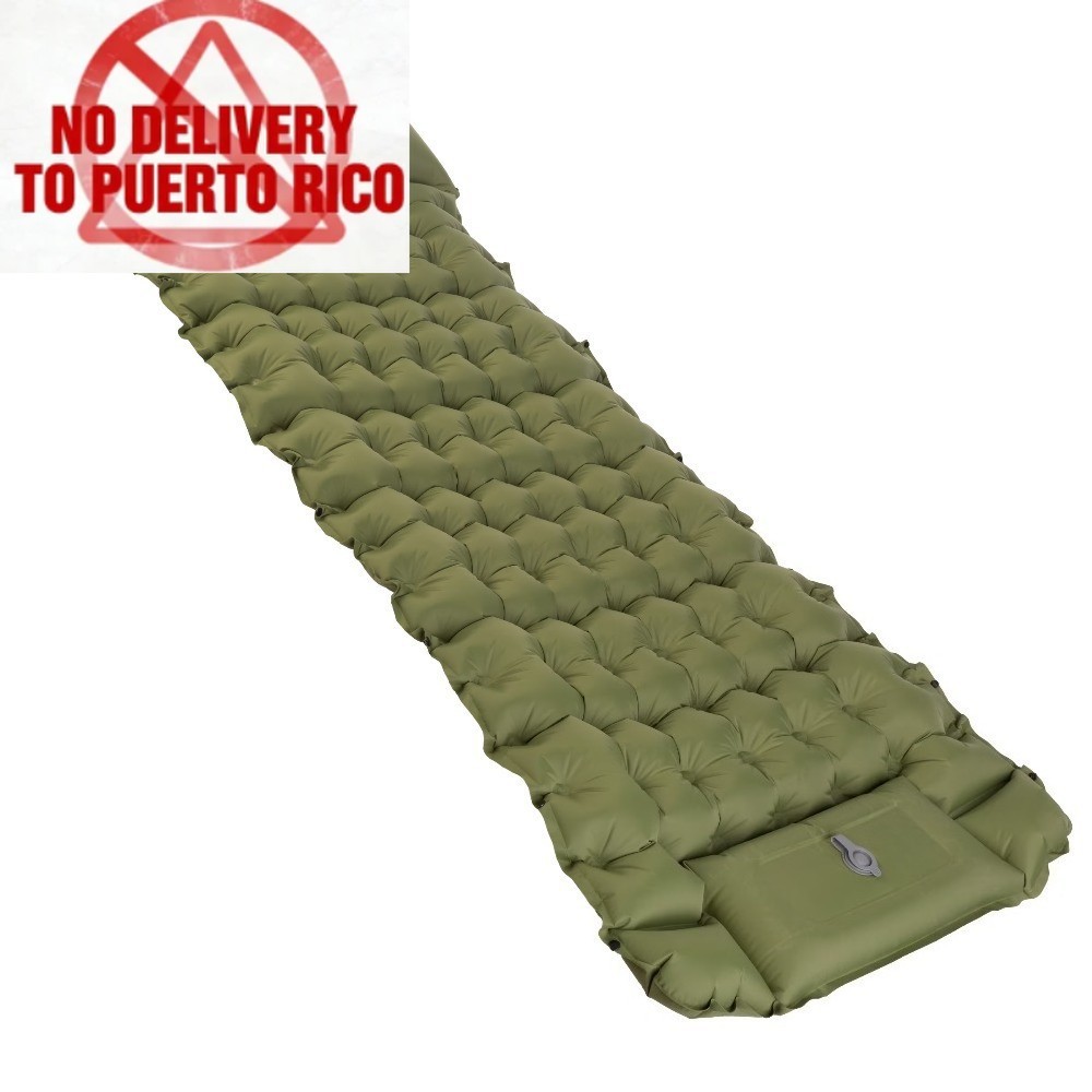 Outdoors Inflatable Sleeping Pad with Built-in Foot Pump, Olive